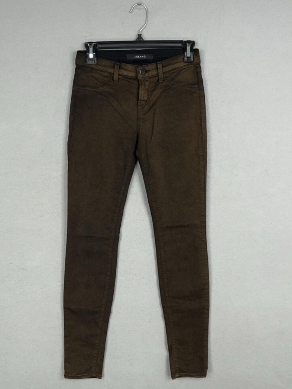 J Brand Jeans Brown Gold Neb Super Skinny Stretch Denim Rocker